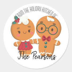 Holiday Christmas Baking Family Name Sticker