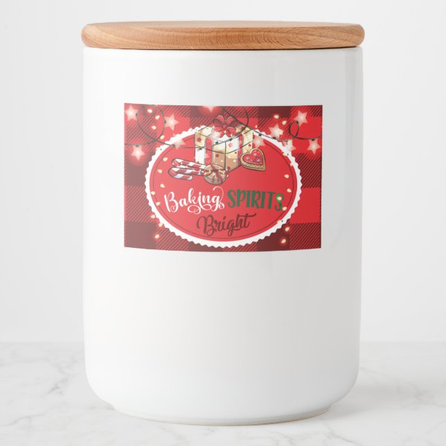 Holiday Christmas Baking Spirits Bright Food Label (Front)