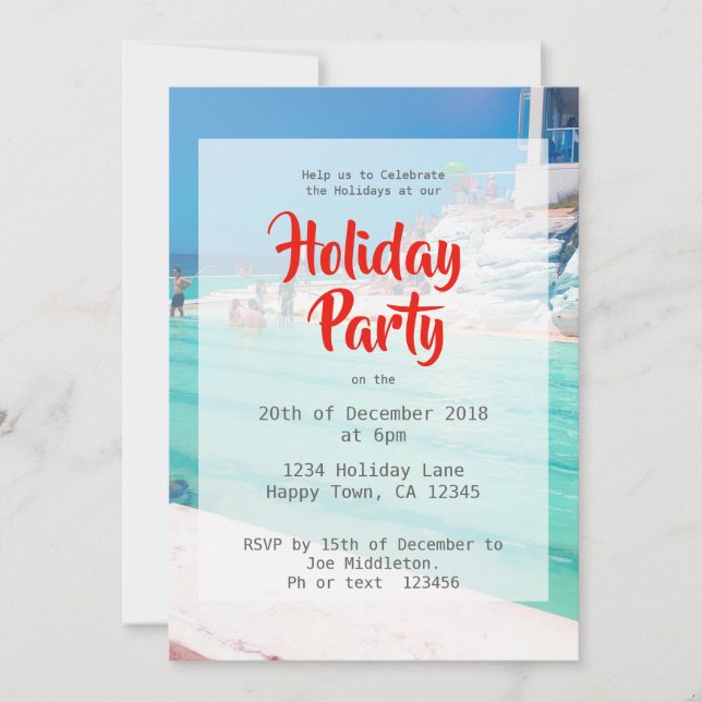 Holiday Christmas Beach Party Invitation (Front)