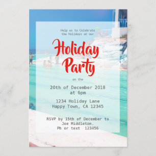 Holiday Christmas Beach Party Invitation