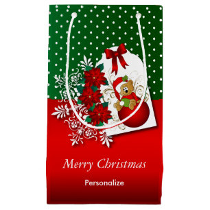 Holiday Christmas Bear Small Gift Bag