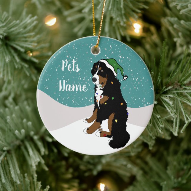Holiday Christmas Bernese Mountain Dog Ceramic Orn Ceramic Tree Decoration (Tree)