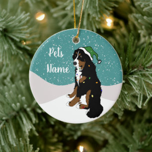 Holiday Christmas Bernese Mountain Dog Ceramic Orn Tree Decoration