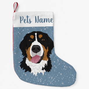 Holiday Christmas Bernese Mountain Dog Small Christmas Stocking