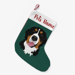 Holiday Christmas Bernese Mountain Dog  Small Christmas Stocking