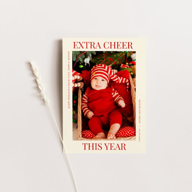 Holiday Christmas Birth Announcement Card (Creator Uploaded)