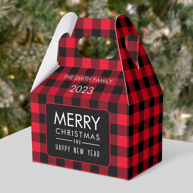 Holiday/Christmas Buffalo Plaid Gift/Favour Box (Creator Uploaded)
