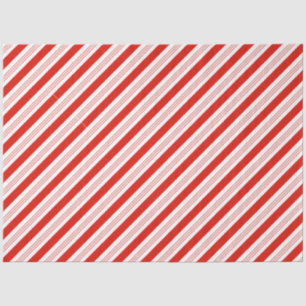 Holiday Christmas candy cane red festive stripes Tissue Paper