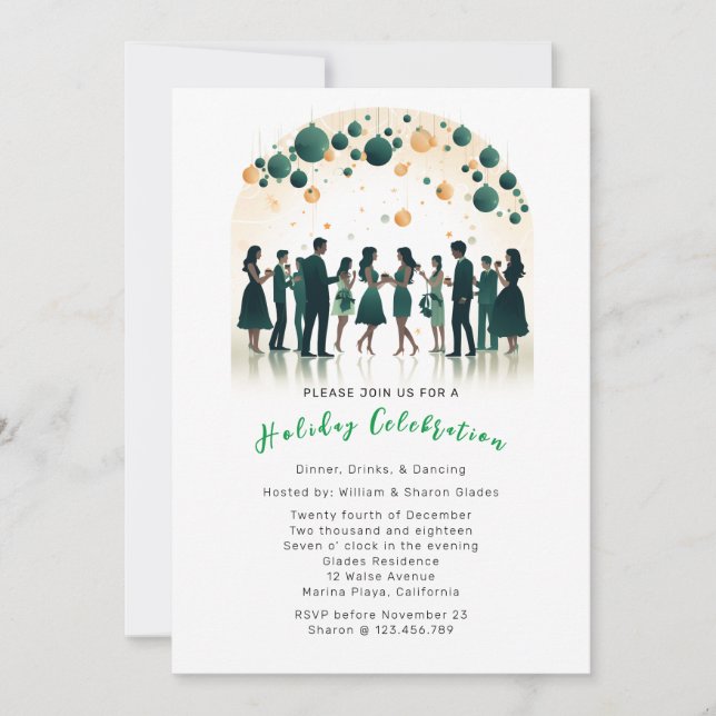 Holiday Christmas Celebration Party Invitation (Front)