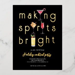 Holiday Christmas cocktail party invitation