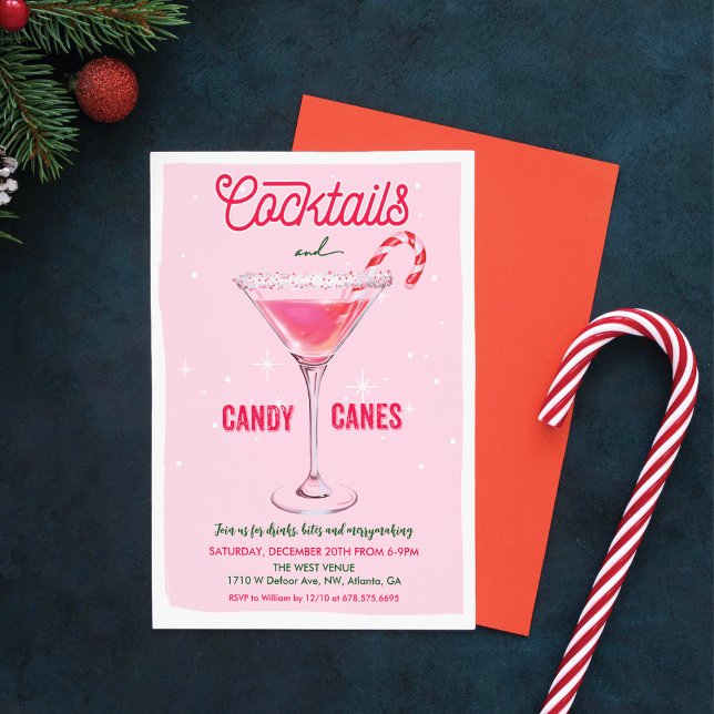 Holiday Christmas Cocktails Party Invitation (Creator Uploaded)
