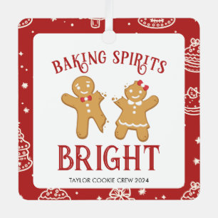 Holiday Christmas Cookie Baking Crew Metal Tree Decoration