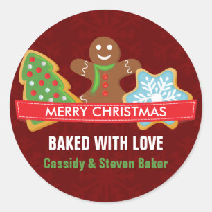 Holiday Christmas Cookie Classic Round Sticker