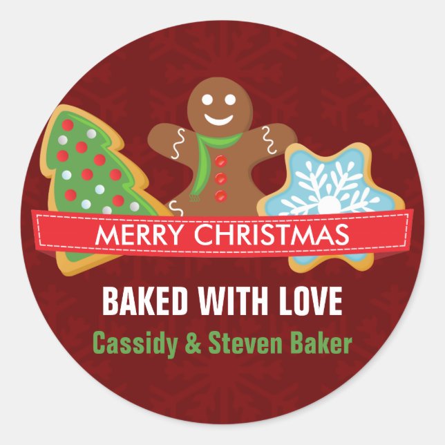Holiday Christmas Cookie Classic Round Sticker (Front)