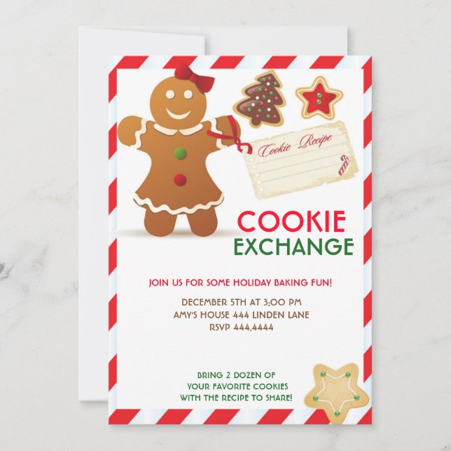Holiday Christmas Cookie Exchange Invitation (Front)