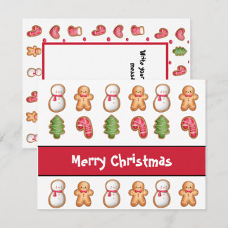 Holiday Christmas Cookie Personalised Flat Card