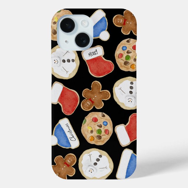 Holiday Christmas Cookies Black Case-Mate iPhone Case (Back)