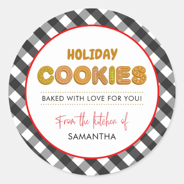 Holiday Christmas Cookies From The Kitchen of Classic Round Sticker (Front)