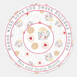 Holiday Christmas Cookies Personalised Classic Round Sticker