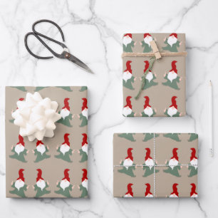 Holiday Christmas dancing gnomes festive fun Wrapp Wrapping Paper Sheet