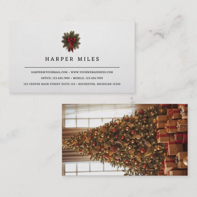 holiday christmas decorator business card (Front/Back)