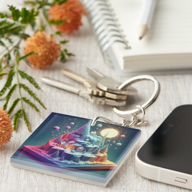 Holiday Christmas Galaxy Key Ring (Front Right)