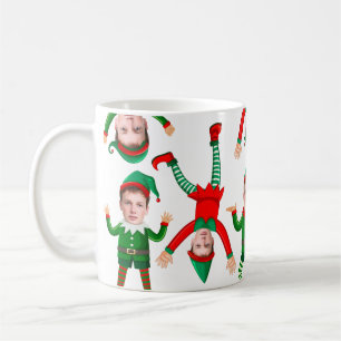 Holiday Christmas Gift Funny Elf Custom Face Coffee Mug