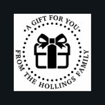 Holiday Christmas Hanukkah Birthday Gift For You Self-inking Stamp<br><div class="desc">Gift Package Image,  Festive Christmas,  Hanukkah,  Birthday or other Greeting,  “From” Name =========

Change the text of this design with a pretty wrapped gift package with a bow to suit any occasion.</div>