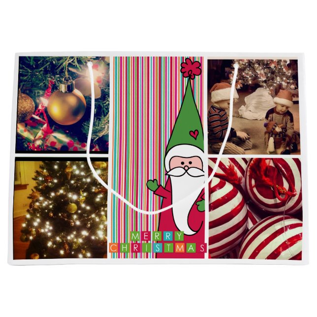 Holiday Christmas instagram Photo Gift Bags (Front)