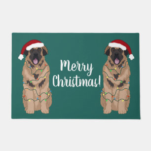 Holiday Christmas Leonberger Doormat