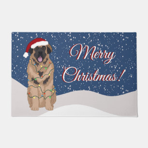 Holiday Christmas Leonberger Doormat