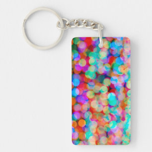 Holiday Christmas Lights Blank Keychain
