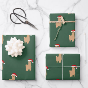 Holiday Christmas llama pattern jolly fun Wrapping Wrapping Paper Sheet