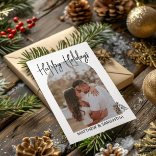 Holiday Christmas Minimalist Photo Personalised  Card