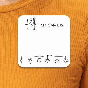Holiday Christmas Minimalistic Name Tag Party