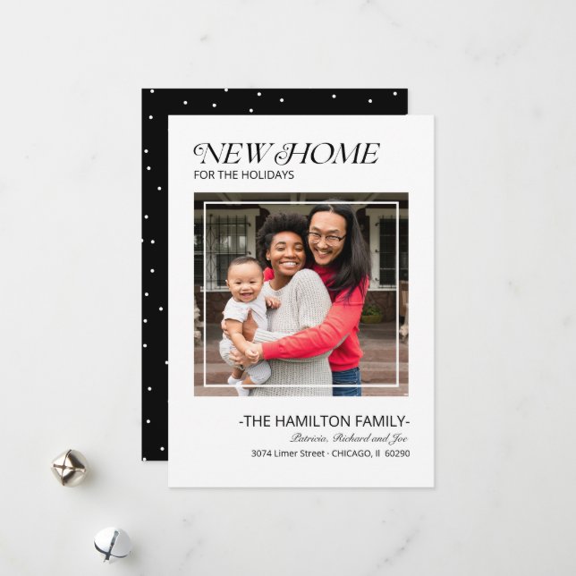 Holiday Christmas Moving Announcement Photo (Front/Back In Situ)