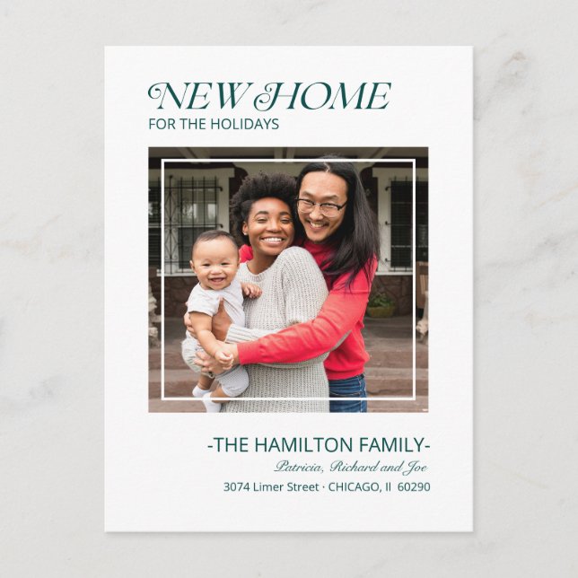 Holiday Christmas Moving Announcement Photo (Front)