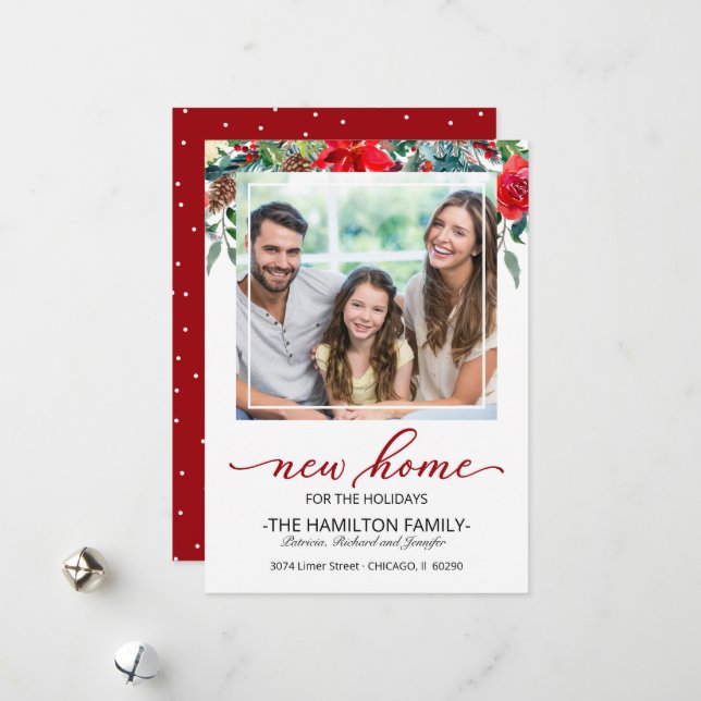 Holiday Christmas Moving Announcement Photo (Front/Back In Situ)