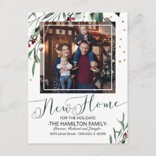 Holiday Christmas Moving Announcement Photo