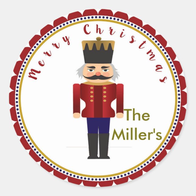 Holiday Christmas Nutcracker Stickers Labels (Front)