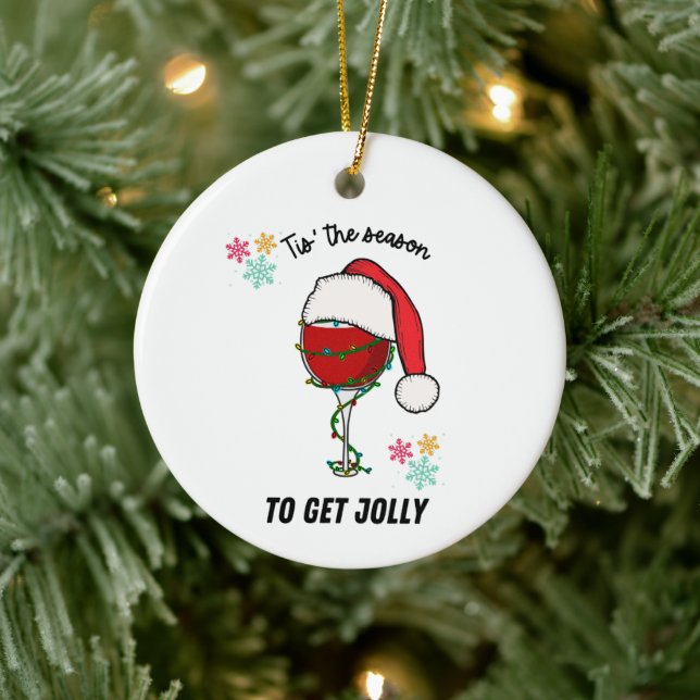 Holiday Christmas ornament wine tree drink funny (Tree)