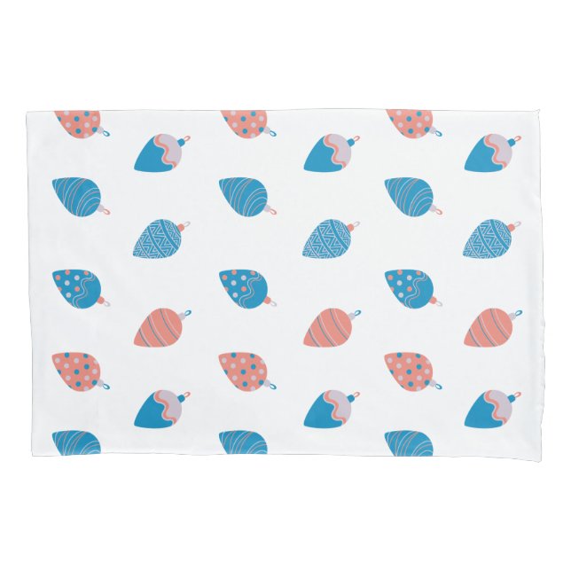 Holiday Christmas Ornaments Pattern Baubles Pillowcase (Front)