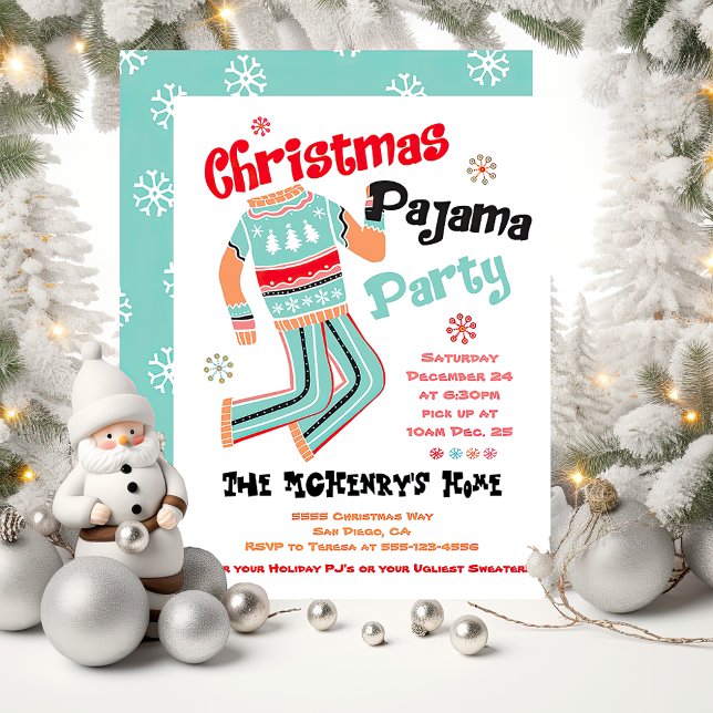 Holiday Christmas Pajama Party Invitation (Creator Uploaded)