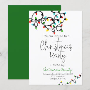 Holiday christmas party christmas lights invite