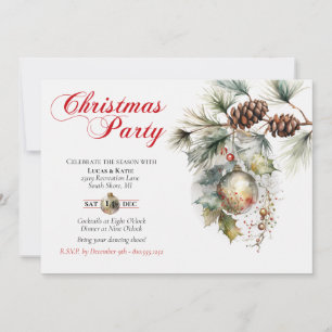 Holiday Christmas Party Family or Corporate  Invitation