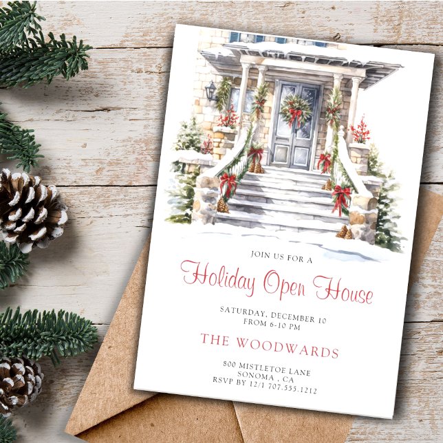 Holiday Christmas Party | Holiday Decorated House Invitation (Creator Uploaded)