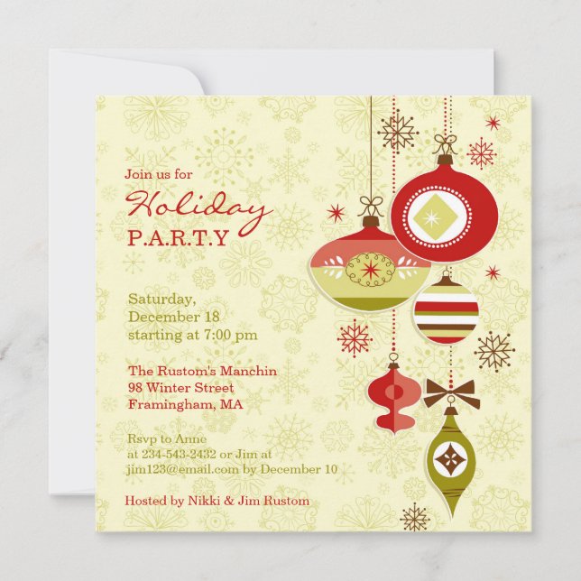 Holiday Christmas Party Invitation (Front)