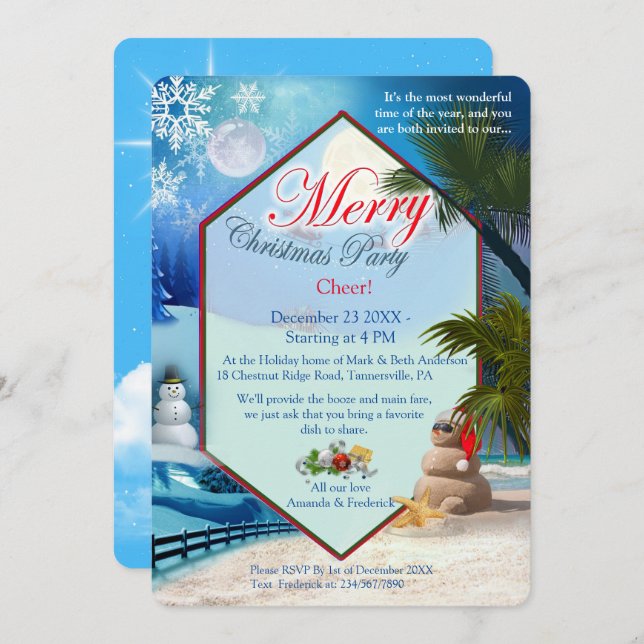 Holiday Christmas Party Invitation (Front/Back)