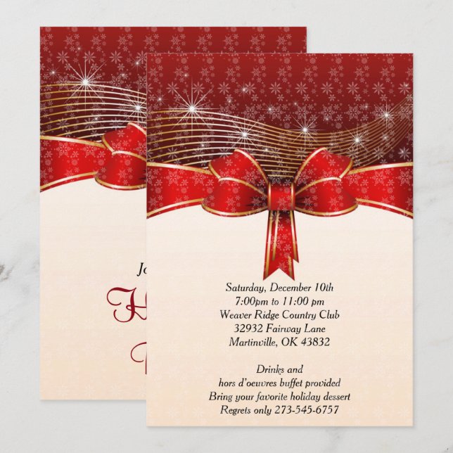 Holiday Christmas Party Invitation (Front/Back)