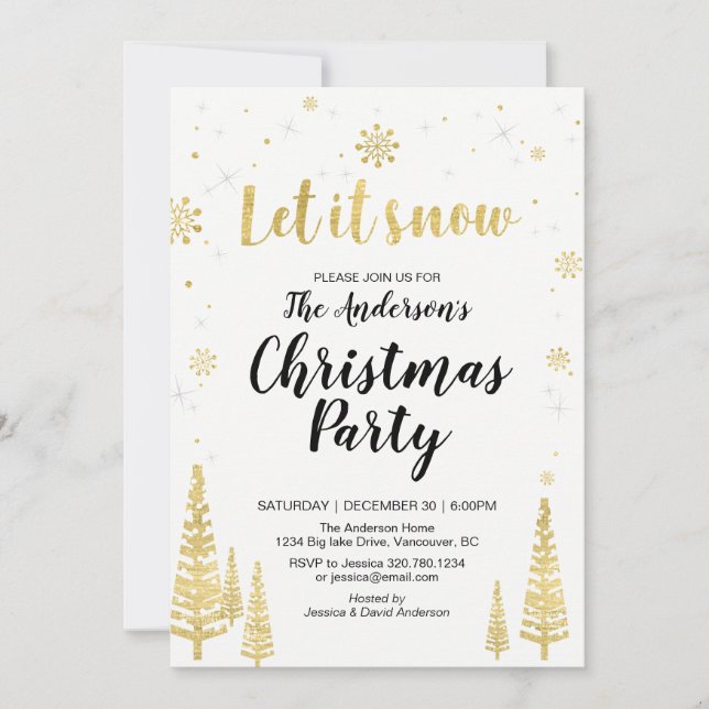 Holiday / Christmas Party Invitation Card (Front)